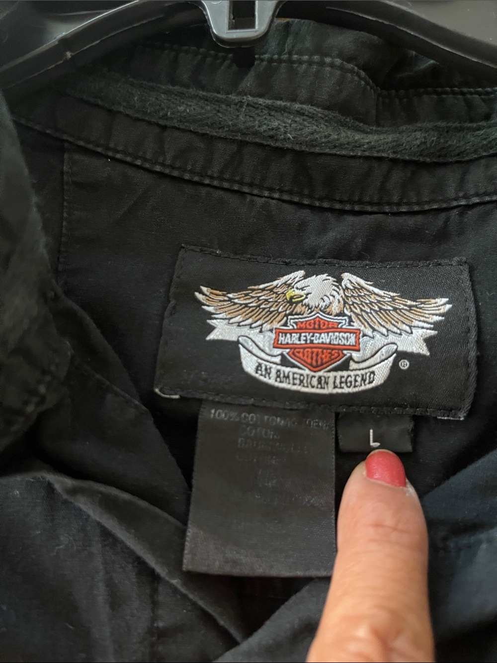 Harley-Davidson Motorcycles Black Freedom Liberty short sleeve work shirt Large - Picture 13 of 16